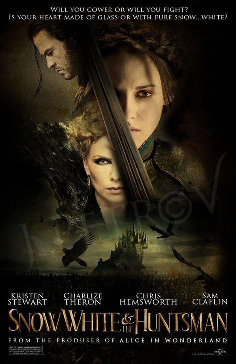 Huntsman Movie, Snow White Huntsman, Snow White Movie, Snowwhite And The Huntsman, Rupert Sanders, Snow White And The Huntsman, German Fairy Tales, The Huntsman, Movie Artwork