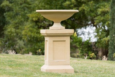 Classical Landscape, Classic Column, Garden Spheres, Sandstone Color, Hotel Exterior, Garden Container, Stone Fountains, Garden Urns, Urn Planters