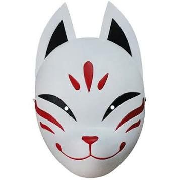 Cosplay Mask, Fox Mask, Genshin Impact, Fox, Mask, Halloween, Red, White