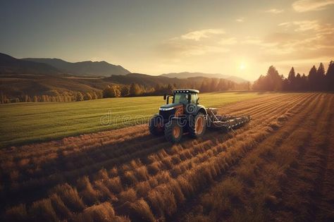 The tractor plows the soil in the agricultural field. Generative AI royalty free stock images Tractor Plow, Crop Field, The Soil, The Field, Agriculture, Tractor, Stock Images Free, Soil, Stock Illustration