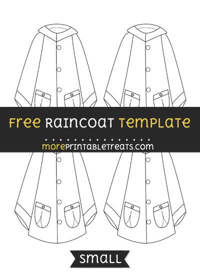 Free Raincoat Template - Small Raincoat Pattern, Blue Raincoat, Sewing Templates, Raincoat Kids, Computer Paper, Sew Easy, Black And White Lines, Handmade Clothing, A Rainy Day