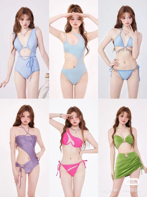 Douyin Swimsuit, Korean Swimsuit, Swimsuit Aesthetic, China Clothes, Outfit Korean, Swimsuits Outfits, Seductive Clothes, Swim Fashion, Simple Trendy Outfits