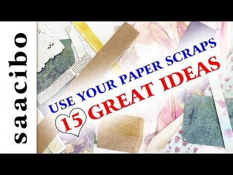 15 Great Ideas To Use Your Paper Scraps #useyourscraps #junkjournalinspiration - YouTube Paper Scraps Ideas, Cards From Scraps, Diy Junk Journal, Craft Recipes, Group Crafts, Jun K, Paper Scraps, Junk Journal Ephemera, Journal Ephemera