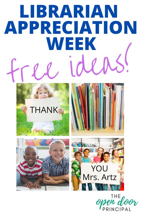 Library Appreciation Week Ideas, Media Specialist Appreciation Day, Librarian Gift Ideas Diy, Librarian Week Appreciation, School Librarian Appreciation Day Ideas, Librarian Day Poster Ideas, Library Appreciation Ideas, Librarian Appreciation Ideas Gifts, Librarian Appreciation Ideas