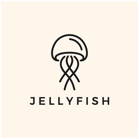 Jellyfish simple minimalist logo icon sy... | Premium Vector #Freepik #vector #jellyfish #marine-animals #animal-logo #tentacles Jellyfish Simple, Jellyfish Logo, Medusa Animal, Diving Logo, Lamp Logo, Jellyfish Illustration, Marines Logo, Personal Branding Logo, Brand Palette