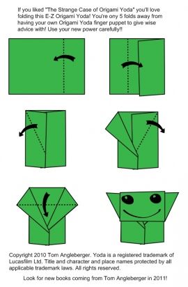 Easy 5 fold Origami Yoda,  Super easy! If I can do it, any one can Origami Yoda Instructions, Star Wars Classroom, Star Wars Origami, Origami Templates, Origami Yoda, Star Wars Crafts, Puppets Diy, How To Make Origami, Origami Instructions