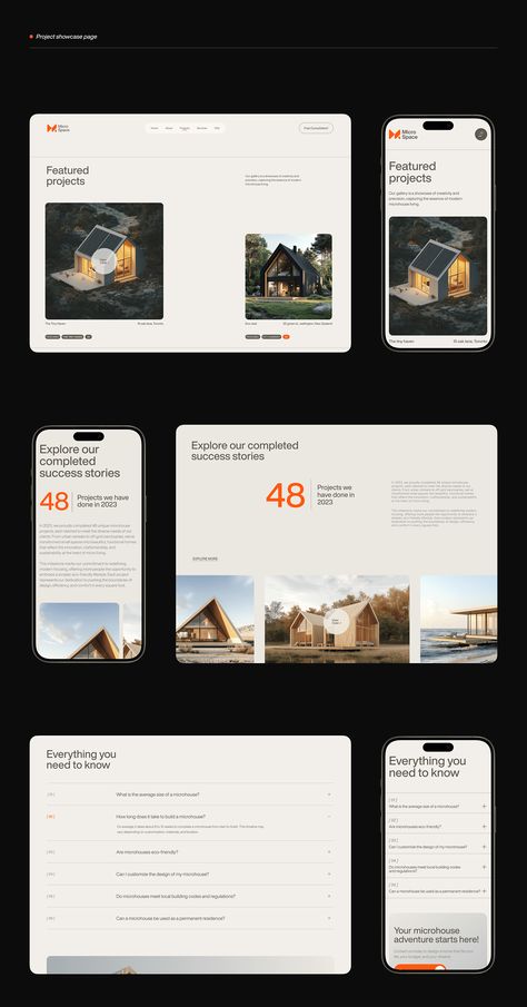 Micro Space - Website Case Study :: Behance Website Design Case Study, Ux Case Study Design Layout, Case Study Website Design, Website Case Study, Space Website, Webflow Templates, Mobile House, Website Design Inspiration Layout, Case Study Design