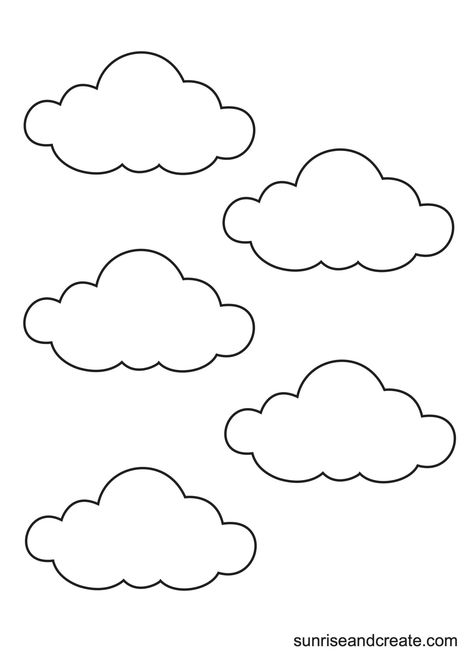 Free Printable Cloud Templates - Sunrise and Create Free Printable Cloud Template, Clouds Template Printable, Free Cloud Printable, Printable Cloud Template, Weather Templates Free Printable, Cloud Printable, Cloud Template Free Printable, Sun Template, Cloud Outline