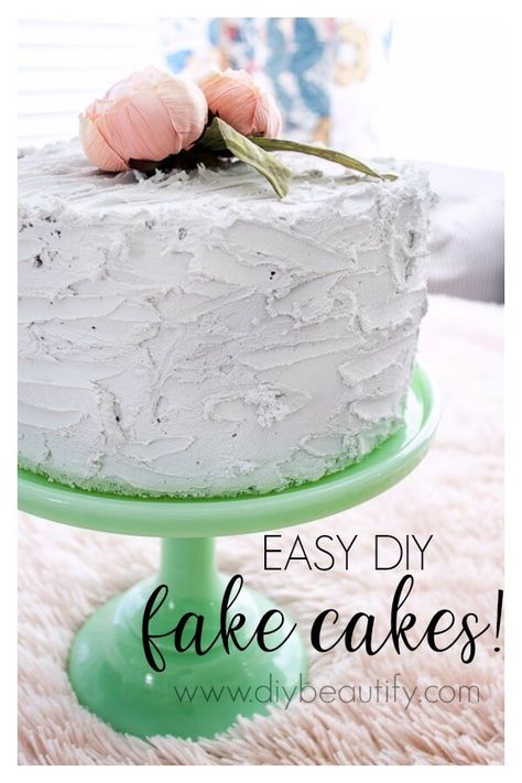 Faux Cupcakes Diy How To Make, How To Make Fake Food Props, Diy Fake Birthday Cake, Faux Cake Diy How To Make, Diy Faux Cake, Diy Fake Cake Prop, Faux Cakes Diy, Fake Bake Cakes, Faux Cakes For Display