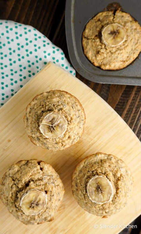 Banana Chia Muffins, Banana Quinoa Muffins, Banana Quinoa, Chia Seed Muffins, Chia Muffins, Muffin Flavors, Quinoa Muffins, Clean Eating Vegetarian, Slender Kitchen