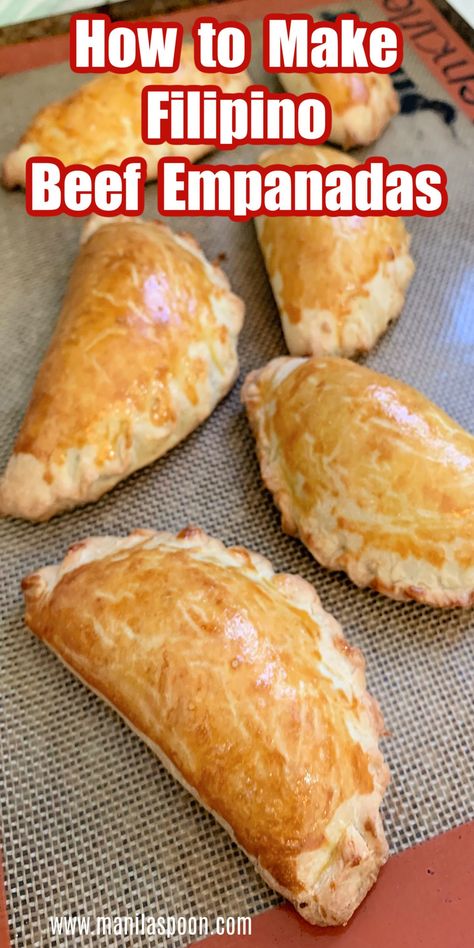 Filipino Empanada, Beef Empanadas Recipe, Pastries Recipes, Beef Empanadas, Filipino Style, Crescent Ring, Potatoes Carrots, Spanish Dishes, Empanadas Recipe