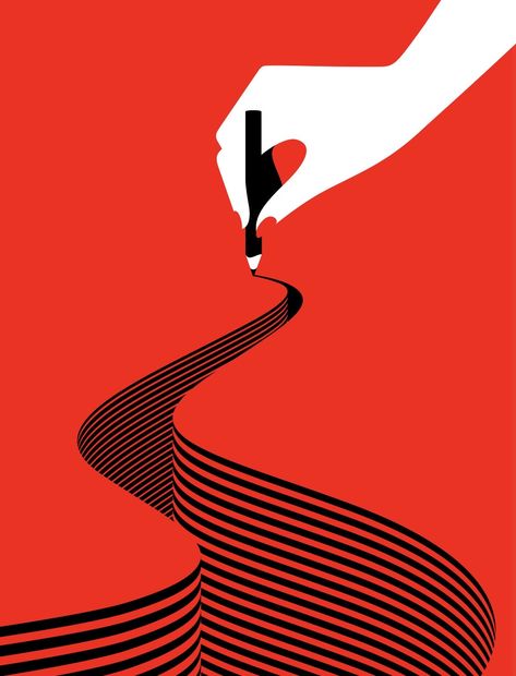 Negative Space Graphic Design, Think Poster, Malika Favre, World Of Art, Creative Poster Design, Art Culture, Creative Posters, Pencil Illustration, Photoshop Design