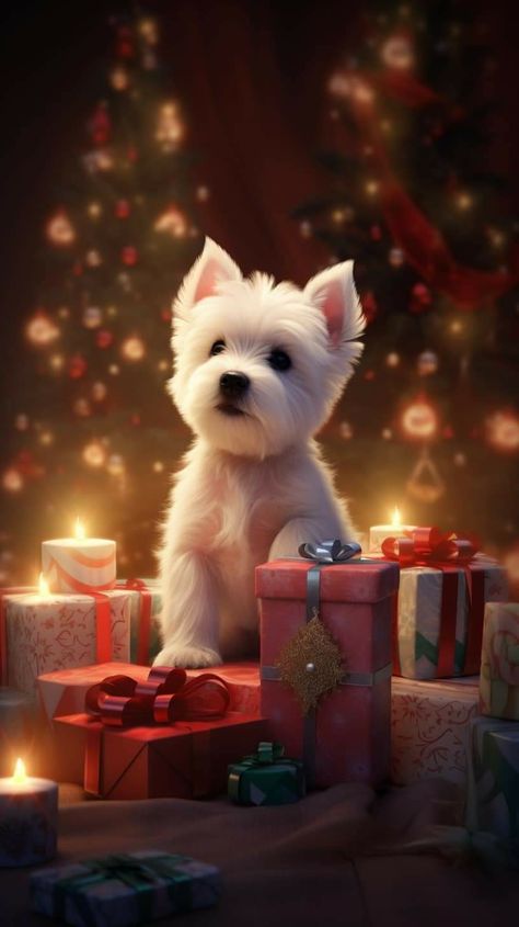 Westie Drawing, Christmas Lovers, Westie Dogs, West Highland White, White Terrier, West Highland White Terrier, West Highland Terrier, West Highlands, Christmas Pictures