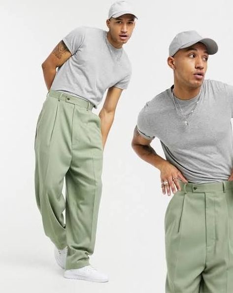 Mens High Waisted Trousers, Teal Pants, Genderless Fashion, Pants Outfit Men, Streetwear Mode, Dapper Style, Plaid Suit, Mens Style Guide, Men Trousers