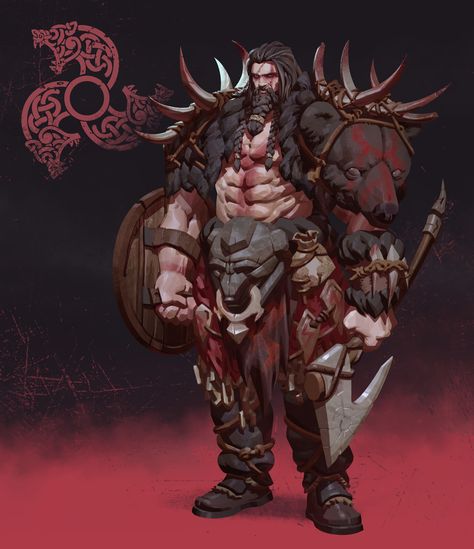 bear tribe viking, seungho lee on ArtStation at https://www.artstation.com/artwork/w6mE89 Armored Bear Art, Brute Character Design, Viking Rpg, Bear Armor, Armor Designs, Arte Viking, Viking Character, Viking Armor, Bear Artwork