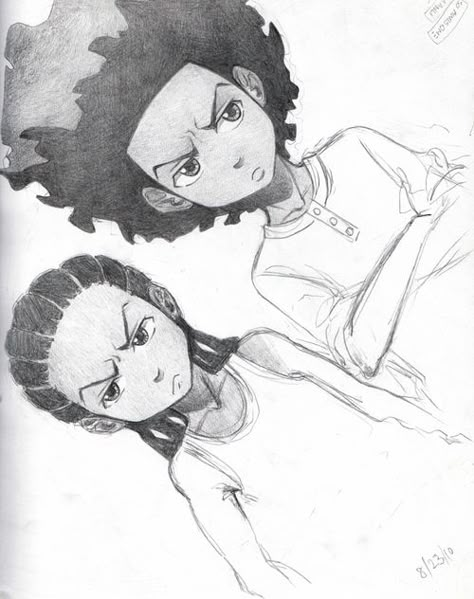 Huey Freeman Only Speaks The Truth / The Boondocks Riley Freeman Sketch, Riley Boondocks Drawings, Boondocks Style Drawing, The Boondocks Tattoo Ideas, The Boondocks Drawings, Riley Freeman Drawing, Boondocks Drawings Pencil, Riley Boondocks Tattoo, Riley Freeman Tattoo