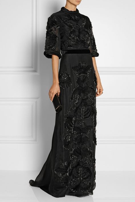 ERDEM Conceta embellished silk-organza gown Organza Styles, Mom Wedding Dress, Van Der Straeten, Organza Gowns, The Enchanted Home, Enchanted Home, Dark Romantic, Womens Wedding Dresses, Classy Dress Outfits