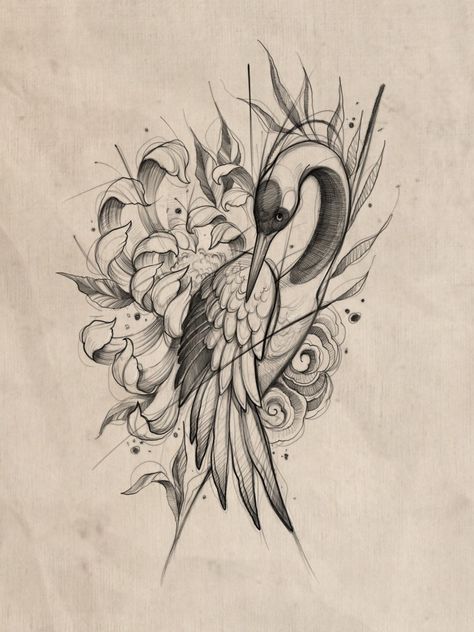 Swan Tattoo, Crane Tattoo, Vogel Tattoo, Tier Tattoo, Petit Tattoo, Tatuaje A Color, Tattoo Portfolio, Japanese Tattoo Designs, Desenho Tattoo