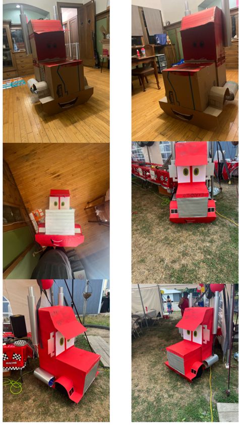 My sons 2nd birthday was Cars theme and I saw so many different ideas but these are some photos of the process and then the final result of my diy Mack truck. Different Ideas, Car Themes, Mack Trucks, My Sons, Disney Cars, The Process, 2nd Birthday, I Saw, Trucks