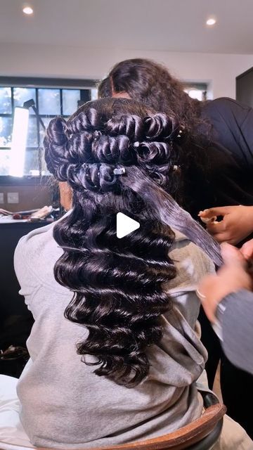 300K views · 17K likes | Bridal hairstylist in London on Instagram: "Beautiful half-up Hollywood wave style I did the other day. I bet this hairstyle is going to be very popular with future brides #hairstyling #bridalhairclass #bridalhairstyling #weddinghairstyles #hollywoodhairstyles #holywoodwaves #londonbridalhairstylist #bridaltraining #weddinghairstying #bridalhairclassusa #ukweddingplanners bridalhairstylist #hairstylingtutorial #ukinfluencer #ukweddingplanner #ukweddingdresses #halfupdo" Wand Curls Hairstyles, Half Up Half Down Hollywood Waves, Sweet 16 Hairstyles Black, Bridal Hair Styles For Black Women, Wedding Hair Styles Black Women, Hollywood Waves Half Up Half Down, Bridal Hairstyles Half Up Half Down, Formal Half Up Half Down Hairstyles, Bridal Hairstyles For Black Women