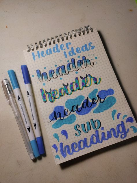 Heading Design, Handwriting Template, Note Making, Ideas Notes, Header Ideas, Title Ideas, Moving Wallpapers, Hand Lettering Alphabet, Border Designs