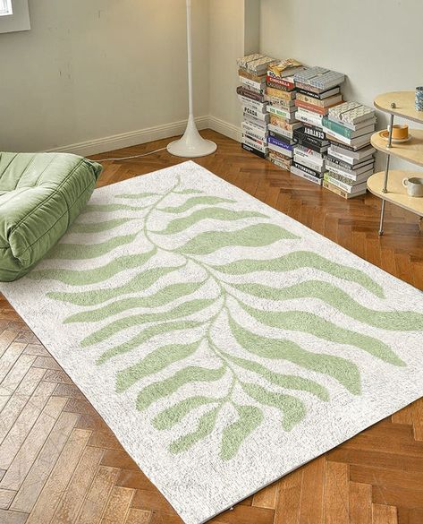 Sage Green Matisse Leaf Carpet Funky Retro Danish Pastel - Etsy Retro Danish Pastel, Leaf Carpet, Green Matisse, Living Room Rug Modern, Matisse Leaf, Danish Pastel Decor, Rug Fluffy, Carpet Modern, Modern Rugs Living Room