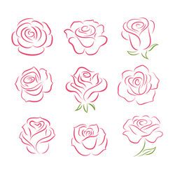 Rose flower border pattern and design elements Vector Image Rose Doodle, Drawing Borders, Rose Flower Design, Hipster Drawings, Butterfly Black And White, Drawing Patterns, Rose Sketch, Roses Design, Projets Cricut