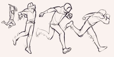 Running Pose Sketch, Running Side View Reference, Running Body Reference, Running From Someone Reference, Draw Running Poses, Running Pose Reference Side View, Cartoon Running Reference, Leaping Drawing Reference, Running Anatomy Drawing