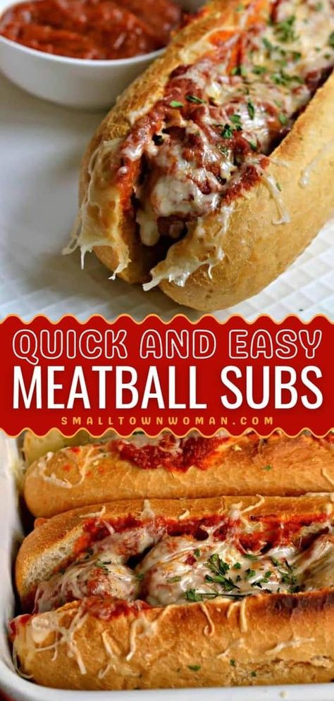 In search of easy meals for lunch? Here's a sandwich recipe featuring homemade meatballs! It's also a family-friendly dinner. Baked with marinara, mozzarella, and spices, these Italian meatball subs are the BEST! Fresh Meatballs, Easy Italian Meatballs, Meatball Sub Recipe, Meatball Sub, Tasty Meatballs, Marinara Sauce Homemade, Meatball Subs, Italian Spices, Homemade Meatballs