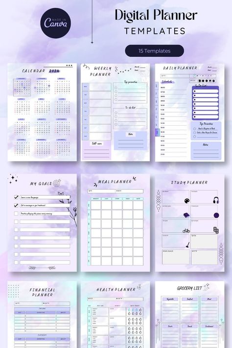 2024 Digital Planner Templates Undated Digital Planner, Daily, Weekly, & Monthly Planner digitalplannertutorial #homeschoolplannerprintable #hobonichiplanner #christianplanner🍷. Books Marks, Planner Layout Templates, Study Planner Free, Study Planner Printable Free, Digital Planner Template, Travel Planner Template, Daily Planner Printables Free, Weekly Planner Free Printable, Daily Schedule Planner