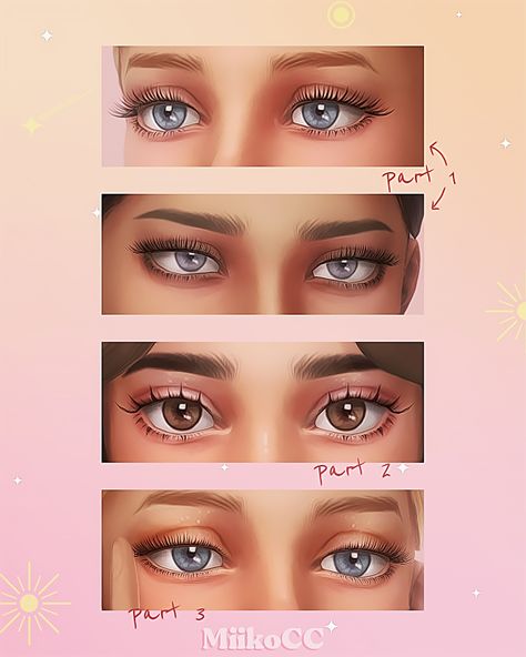 3D eyelashes ☆*:｡Skin details | Miiko on Patreon Sims 4 Piercings, Sims 4 Cc Eyes, Die Sims 4, The Sims 4 Skin, Makeup Cc, Pelo Sims, The Sims 4 Packs, Skin Details, Sims 4 Mm Cc