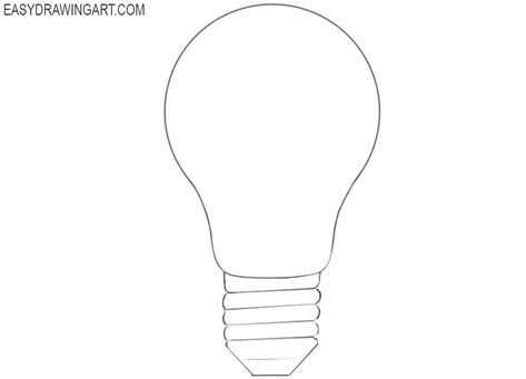 How to Draw a Light Bulb | Easy Drawing Art Lightbulb Drawings Simple, Light Bulb Drawing Simple, How To Draw A Light Bulb, Light Bulb Art Drawing, Bulb Sketch, Light Bulb Sketch, Light Bulb Tattoo, Bulb Drawing, Cool Objects