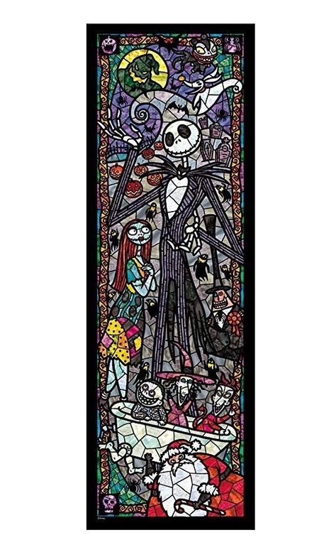 One Piece Bookmarks Printable, Nightmare Before Christmas Art, Christmas Stained Glass, Disney Stained Glass, Whats Wallpaper, Nightmare Before Christmas Wallpaper, Disney Puzzles, Christmas Bookmarks, Bookmark Printing