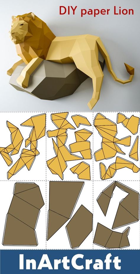 Papercraft Templates Free Downloads, 3d Paper Crafts Templates Free Printable, Paper Craft Templates Printable, Paper Trophy, 3d Paper Sculpture, 3d Templates, Papercraft Download, Paper Flowers Diy Easy, Easy Paper Flowers