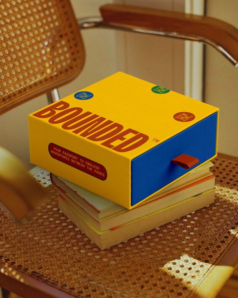 more of bounded📚 the packaging design choice was quite spontaneous and I really love how it turned out! for a brand that aims to encourage gen-z and gen-alpha to read more, i thought the branding HAS to be fun and inviting💛 brief by @thebriefassociation & @themondayagency #tbabounded #tdkpeepshow Portfolio Packaging Design, 90s Packaging Design, Gen Z Branding Design, Gen Z Branding, Fun Packaging Design, Colorful Packaging Design, Cool Packaging Design, Funky Packaging, Box Package Design