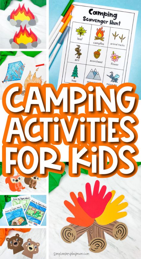 No matter the age, camping is a fun activity. So we've gathered some of our favorite camping activities that kids will love! These are perfect to keep your little ones entertained and busy when you're back home and wishing you were camping. Find crafts, worksheets, mazes, dot to dots, and much more! They're ideal for preschool, pre k, and kindergarten children. Camping Crafts Preschool, Fun Camping Activities, Beaver Scouts, Birdhouses Ideas, Camping Crafts For Kids, Camping Coloring Pages, Camping Activities For Kids, Quiet Time Activities, Crafts Preschool