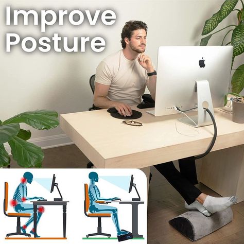 Everlasting Comfort Foot Rest for Under Desk - Kick up Your Feet, Improve Circulation - Work from Home Memory Foam Footrest Pillow - Foot Stool for Office, Home, Gaming, Computer Accessories Foot Rest Under Desk, Gaming Home Office, Desk At Work, Adjustable Computer Desk, Office Gadgets, Under Desk, Foot Stool, Ergonomic Office, Improve Circulation