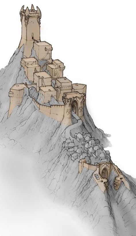 Dwarven City dwarf castle mountains map cartography | Create your own roleplaying game material w/ RPG Bard:  | Writing inspiration for Dungeons and Dragons DND D&D Pathfinder PFRPG Warhammer 40k Star Wars Shadowrun Call of Cthulhu Lord of the Rings LoTR + d20 fantasy science fiction scifi horror design | Not Trusty Sword art: click artwork for source Dwarven Village, Dwarven City, Horror Design, Fantasy City Map, Fantasy Map Making, Fantasy World Map, Rpg Map, Castle Art, Dungeon Maps