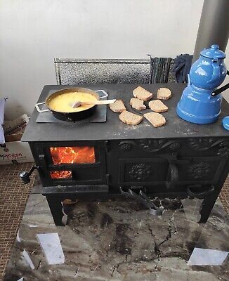 Handmade Wood coal Stove Cooking Large Baking Oven Camping Survival Wood Burning  | eBay Wood Cooking Stove, Wood Cook Stove Kitchen, Firewood Cooking, Off Grid Kitchen, Wood Cookstove, Witchy Ideas, Dry Cabin, Wood Burning Stoves Living Room, Wood Burning Cook Stove