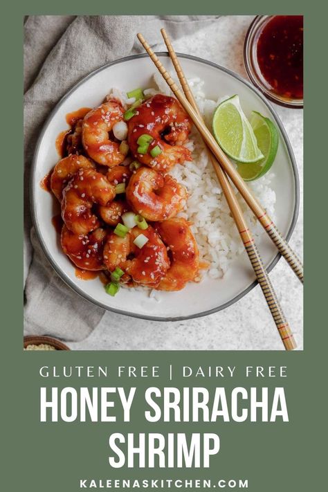 These tender shrimp are topped with a sweet honey and spicy sriracha sauce to make the perfect honey sriracha glaze. Siracha Shrimp, Easy Shrimp Dinner Recipes, Honey Sriracha Shrimp, Shrimp Dinner Recipes, Southern Shrimp And Grits, Sriracha Shrimp, Shrimp Skewer Recipes, Sweet And Spicy Shrimp, Honey Sriracha Sauce