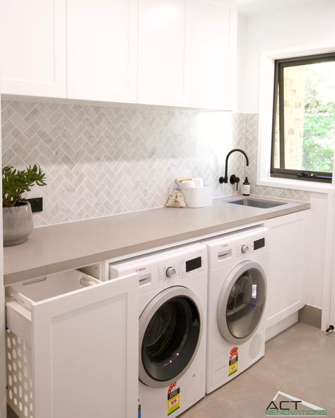 Laundry Renovation Ideas, Laundry Bathroom Combo, Laundry Inspiration, Laundry Reno, Laundry Closet Makeover, Laundry Renovation, Wall Sink, Laundry Makeover, Ideas Habitaciones