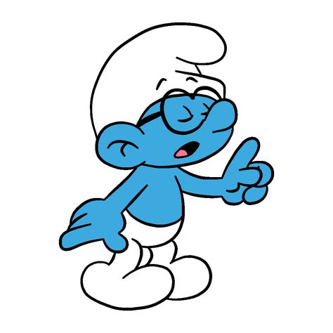 "Excuse me, but Valentine's day is for Smurfs who actually know each other." Brainy Smurf is a Smurf character who is a part of The Smurfs: Two Sides. He is one of the main characters of the series. Brainy is Papa Smurf’s apprentice, a role he seems to think makes him superior to everyone else. Easily recognized by his thick coke-bottle glasses and constant nagging, Brainy’s attempts to “educate” his fellow Smurfs often end with them injuring him in some way. Brainy is in fact very ... Smurfs Drawing, Brainy Smurf, Smurfs Movie, Best 90s Cartoons, Smurf Village, The Smurfs, 80s Cartoon, 90s Cartoons, Bd Comics