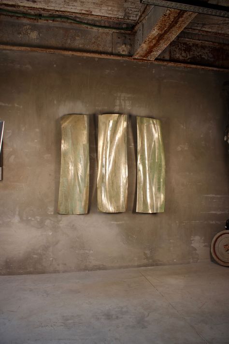 Wall sculpture - brass - sculpture - vents - architecture interior - wall decor Vincenzo De Cotiis, Family Story, Metal Wall Sculpture, Leather Skin, Wall Sculpture, Wall Sculptures, 인테리어 디자인, The Wind, Installation Art