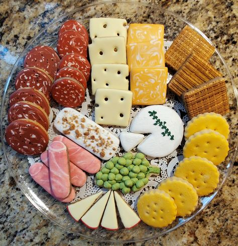 Cookie Charcuterie Boards, Cheese Cookies Decorated, Charcuterie Board Cookies Decorated, Charcuterie Cookies Decorated, Sugar Cookie Charcuterie Board, Charcuterie Cookie Board, Cookie Charcuterie Board Ideas, Charcuterie Board Cookies, Charcuterie Cookies