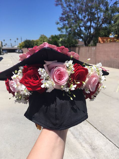 Under Grad cap flower crown Flowers On Graduation Cap, Grad Cap Flower Crown, Graduation Cap Flower Crown, Grad Caps Flowers, Graduation Flower Crown, Flower Crown Graduation Cap, Flower Cap Graduation, Graduation Cap With Flowers, Graduation Cap Flowers