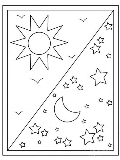 Night Coloring Pages, Coloring Pages For Kindergarten, Kindergarten Day, Alphabet Letters To Print, Plant Lessons, Hand Art Kids, Dramatic Play Preschool, Easy Toddler Activities, Activity Sheets For Kids