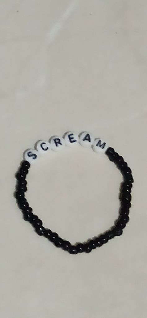 Scream Bracelet, Billie Concert, Beaded Stuff, Friendship Bracelets With Beads, Bracelets Patterns, Mystery Boxes, Kandi Bracelets, Thought Quotes, Diy Bracelets Patterns