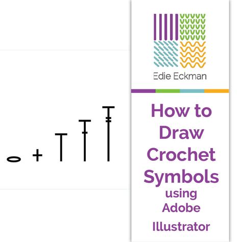 How to Draw Crochet Symbols Using Adobe Illustrator - Edie Eckman Crochet Texture, Crochet Stitches Symbols, Crochet Diagrams, Crochet Charts, Diy Crochet Patterns, Crochet Symbols, Crochet Tools, Needle Tatting, Diagram Design