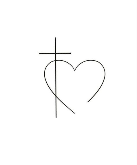 Cross Heart Tattoos, Pretty Cross Tattoo, Heart Tattoo Ankle, Small Cross Tattoos, Faith Hope Love Tattoo, Red Heart Tattoos, Anker Tattoo, Small Girly Tattoos, Animal Tattoo Ideas