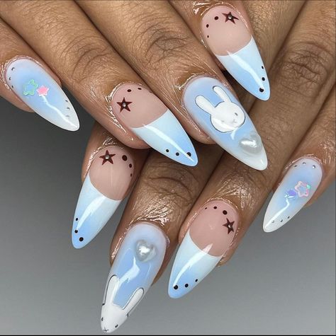 Follow for daily nail inspo ! Kirby Nails, Miffy Nails, Nails Yellow, Daily Nail, Painted Nail Art, Kawaii Nails, 3d Nails, May 5, Nails Nailart